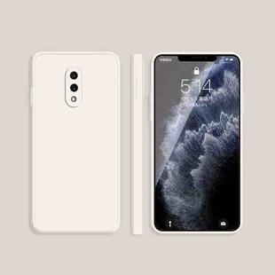 For OnePlus 7 Solid Color Imitation Liquid Silicone Straight Edge Dropproof Full Coverage Protective Case(White)