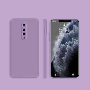 For OnePlus 8 Solid Color Imitation Liquid Silicone Straight Edge Dropproof Full Coverage Protective Case(Purple)