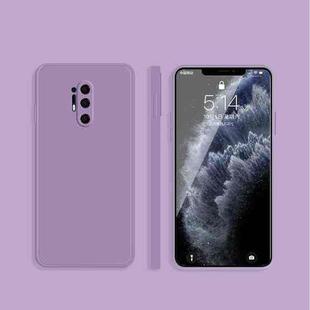 For OnePlus 8 Pro Solid Color Imitation Liquid Silicone Straight Edge Dropproof Full Coverage Protective Case(Purple)