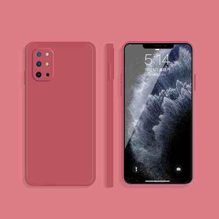 For OnePlus 8T Solid Color Imitation Liquid Silicone Straight Edge Dropproof Full Coverage Protective Case(Red)