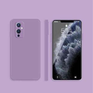 For OnePlus 9 Solid Color Imitation Liquid Silicone Straight Edge Dropproof Full Coverage Protective Case(Purple)