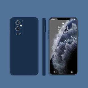 For OnePlus 9 Pro Solid Color Imitation Liquid Silicone Straight Edge Dropproof Full Coverage Protective Case(Blue)