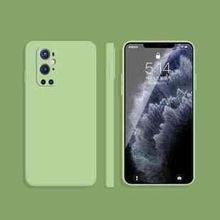 For OnePlus 9 Pro Solid Color Imitation Liquid Silicone Straight Edge Dropproof Full Coverage Protective Case(Matcha Green)
