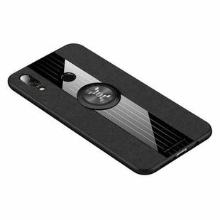 For Huawei nova 3i XINLI Stitching Cloth Textue Shockproof TPU Protective Case with Ring Holder(Black)