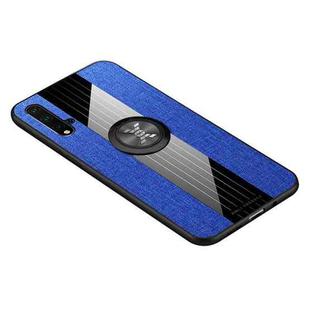 For Huawei nova 5 XINLI Stitching Cloth Textue Shockproof TPU Protective Case with Ring Holder(Blue)