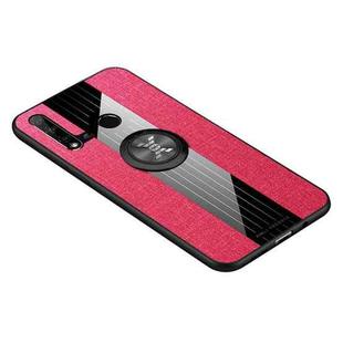 For Huawei nova 5i XINLI Stitching Cloth Textue Shockproof TPU Protective Case with Ring Holder(Red)