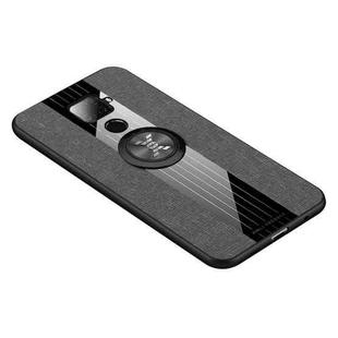 For Huawei nova 5i Pro XINLI Stitching Cloth Textue Shockproof TPU Protective Case with Ring Holder(Grey)