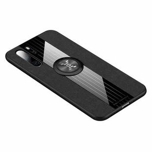 For Huawei P30 Pro XINLI Stitching Cloth Textue Shockproof TPU Protective Case with Ring Holder(Black)