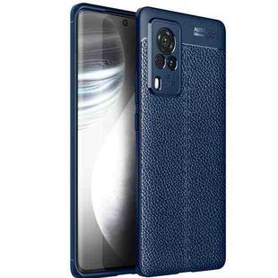 For vivo X60 Pro (International Version) Litchi Texture TPU Shockproof Case(Blue)