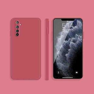 For OPPO Realme 6 Solid Color Imitation Liquid Silicone Straight Edge Dropproof Full Coverage Protective Case(Red)
