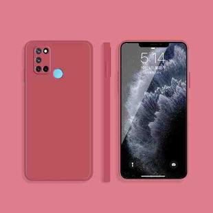 For OPPO Realme 7i / C17 Solid Color Imitation Liquid Silicone Straight Edge Dropproof Full Coverage Protective Case(Red)