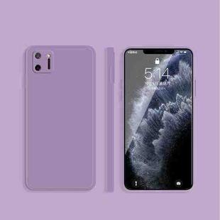 For OPPO Realme C11 Solid Color Imitation Liquid Silicone Straight Edge Dropproof Full Coverage Protective Case(Purple)