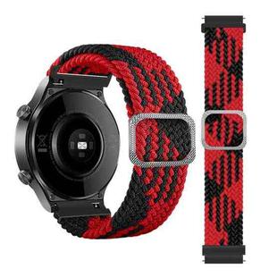 For Huami Amazfit Bip U Pro Adjustable Nylon Braided Elasticity Watch Band(Red Black)