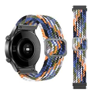 For Huami Amazfit Bip U Pro Adjustable Nylon Braided Elasticity Watch Band(Colorful Denim)