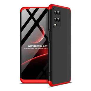 For OPPO A54 GKK Three Stage Splicing Full Coverage PC Case(Black Red)