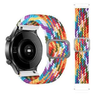 For Samsung Galaxy Watch Active2 44mm Adjustable Nylon Braided Elasticity Watch Band(Rainbow)