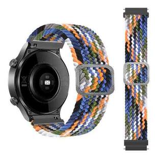 For Samsung Galaxy Watch Active2 44mm Adjustable Nylon Braided Elasticity Watch Band(Colorful Denim)