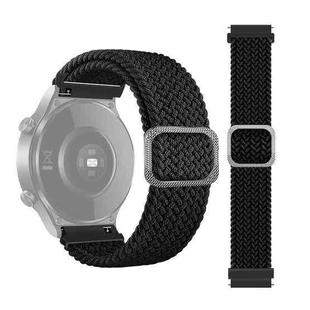 For Samsung Galaxy Watch 3 41mm Adjustable Nylon Braided Elasticity Watch Band(Black)