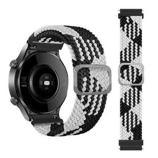 20mm Universal Adjustable Nylon Braided Elasticity Watch Band(Black White)