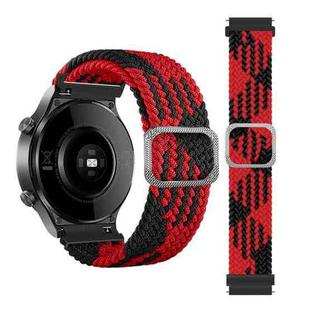 20mm Universal Adjustable Nylon Braided Elasticity Watch Band(Red Black)