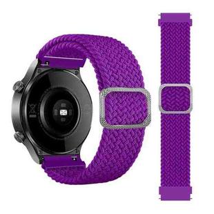 22mm Universal Adjustable Nylon Braided Elasticity Watch Band(Purple)