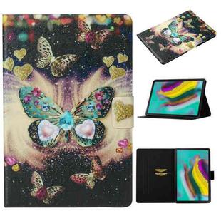 For Samsung Galaxy Tab A7 Lite 8.7 (2021) T220 Voltage Texture Coloured Drawing Horizontal Flip Leather Case with Holder & Card Slot(Butterflies)