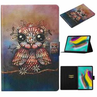 For Samsung Galaxy Tab A7 Lite 8.7 (2021) T220 Voltage Texture Coloured Drawing Horizontal Flip Leather Case with Holder & Card Slot(Owl)