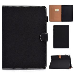 For iPad 10.2 2021 / 2020 / 2019 Solid Color Horizontal Flip Leather Case with Holder & Card Slots & Pen Slot & Sleep / Wake-up Function(Black)