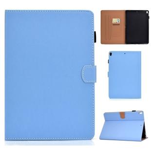 For iPad 10.2 2021 / 2020 / 2019 Solid Color Horizontal Flip Leather Case with Holder & Card Slots & Pen Slot & Sleep / Wake-up Function(Blue)