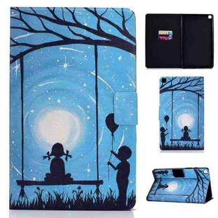 For Samsung Galaxy Tab A7 Lite 8.7 (2021) T220 Voltage Texture Coloured Drawing Horizontal Flip Leather Case with Holder & Card Slot(Lovers)