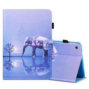 For Samsung Galaxy Tab A7 Lite 8.7 (2021) T220 Coloured Drawing Stitching Horizontal Flip Leather Case with Holder & Card Slot(Tree and Elephant)