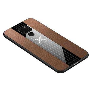 For Huawei Mate 20 XINLI Stitching Cloth Textue Shockproof TPU Protective Case(Brown)