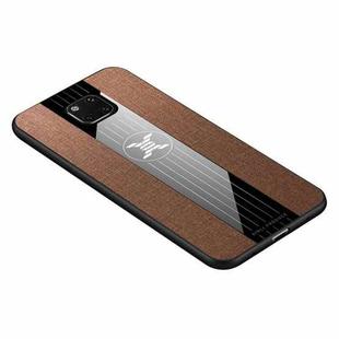 For Huawei Mate 20 Pro XINLI Stitching Cloth Textue Shockproof TPU Protective Case(Brown)