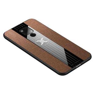 For Huawei Mate 20 X XINLI Stitching Cloth Textue Shockproof TPU Protective Case(Brown)