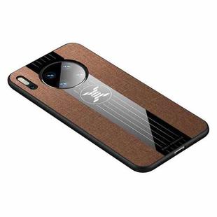 For Huawei Mate 30 XINLI Stitching Cloth Textue Shockproof TPU Protective Case(Brown)