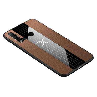 For Huawei nova 5i XINLI Stitching Cloth Textue Shockproof TPU Protective Case(Brown)