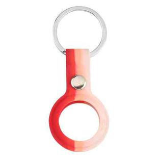 Shockproof Anti-scratch Silicone Protective Case Cover with Keychain Ring Loop For AirTag(Red Pink)