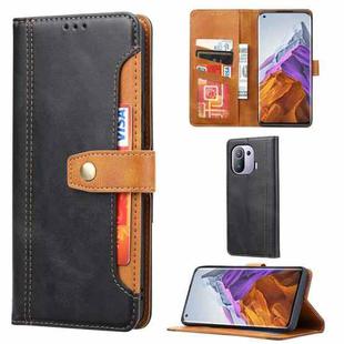 For Xiaomi Mi 11 Pro Calf Texture Double Fold Clasp Horizontal Flip Leather Case with Photo Frame & Holder & Card Slots & Wallet(Black)