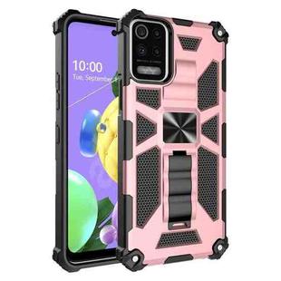 For LG K53 Shockproof TPU + PC Magnetic Protective Case with Holder(Rose Gold)
