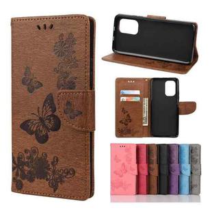 For Xiaomi Redmi Note 10 5G Butterflies Embossing Horizontal Flip Leather Case with Holder & Card Slots & Wallet(Brown)