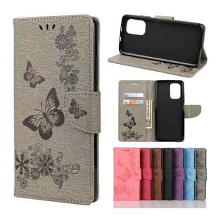 For Xiaomi Redmi Note 10 5G Butterflies Embossing Horizontal Flip Leather Case with Holder & Card Slots & Wallet(Grey)