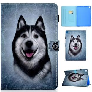 For iPad 10.2 2021 / 2020 / 2019 Colored Drawing Horizontal Flip Leather Case with Holder & Card Slots & Pen Slot & Sleep / Wake-up Function(Husky)