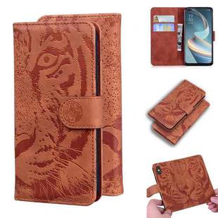 For OPPO A92S / Reno4 Z 5G Tiger Embossing Pattern Horizontal Flip Leather Case with Holder & Card Slots & Wallet(Brown)