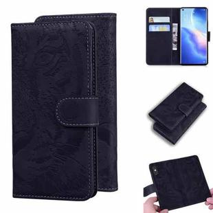 For OPPO Find X3 Neo / Reno5 Pro+ 5G Tiger Embossing Pattern Horizontal Flip Leather Case with Holder & Card Slots & Wallet(Black)