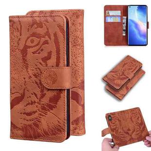 For OPPO Find X3 Neo / Reno5 Pro+ 5G Tiger Embossing Pattern Horizontal Flip Leather Case with Holder & Card Slots & Wallet(Brown)