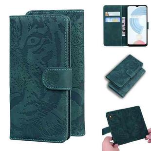 For OPPO Realme C21 Tiger Embossing Pattern Horizontal Flip Leather Case with Holder & Card Slots & Wallet(Green)