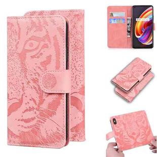 For OPPO Realme X7 Pro 5G Tiger Embossing Pattern Horizontal Flip Leather Case with Holder & Card Slots & Wallet(Pink)