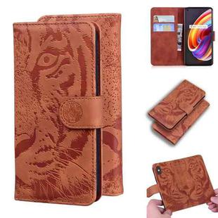 For OPPO Realme X7 Pro 5G Tiger Embossing Pattern Horizontal Flip Leather Case with Holder & Card Slots & Wallet(Brown)