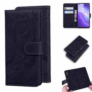 For OPPO Reno 5 4G / Reno 5 5G Tiger Embossing Pattern Horizontal Flip Leather Case with Holder & Card Slots & Wallet(Black)