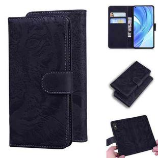 For Xiaomi Mi 11 Lite Tiger Embossing Pattern Horizontal Flip Leather Case with Holder & Card Slots & Wallet(Black)